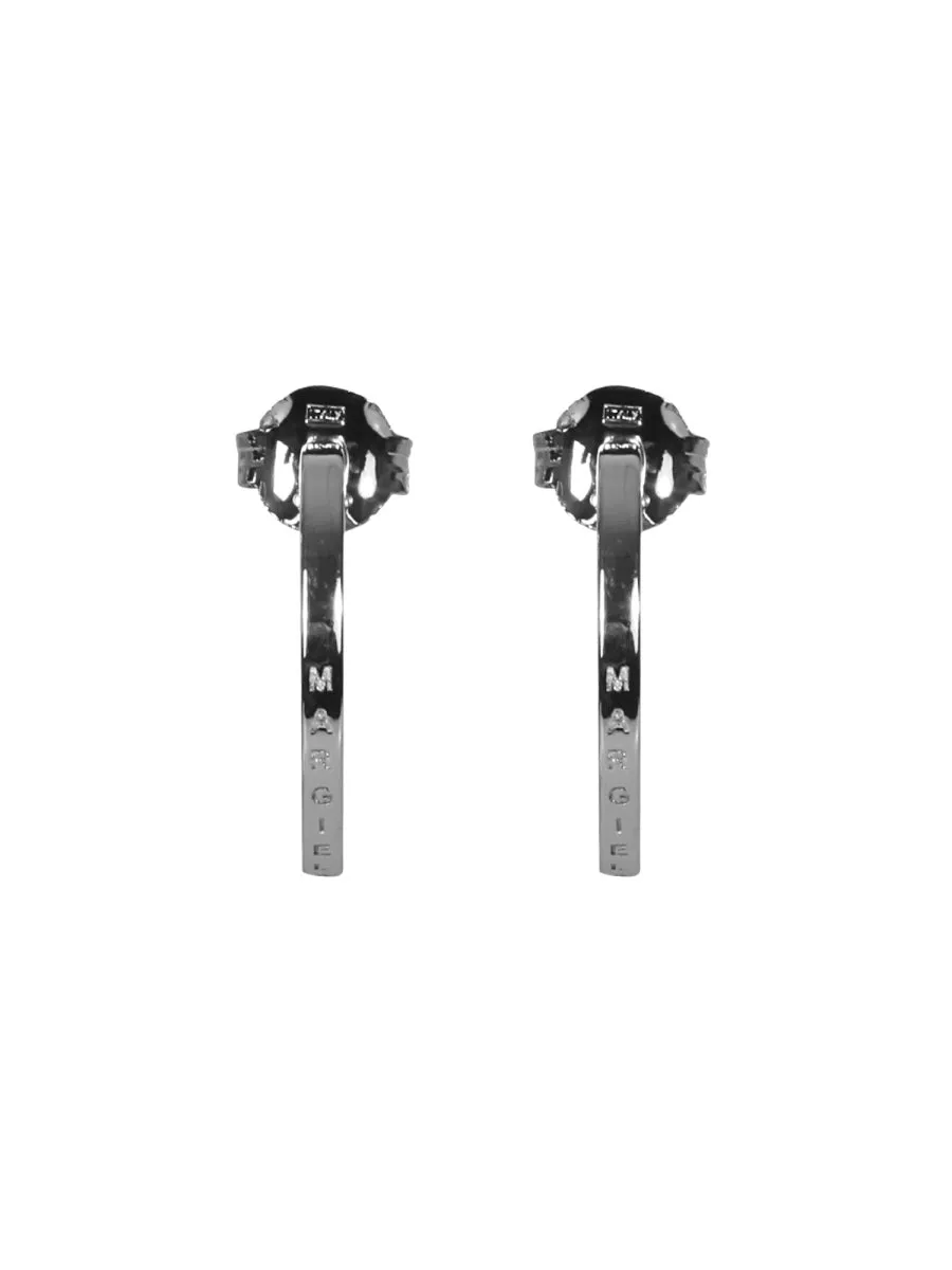 MM6 Maison Margiela Logo Embossed Hoop Earrings
