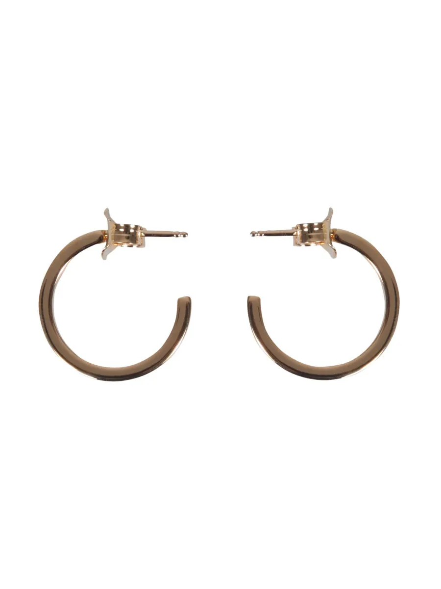 MM6 Maison Margiela Logo Embossed Hoop Earrings