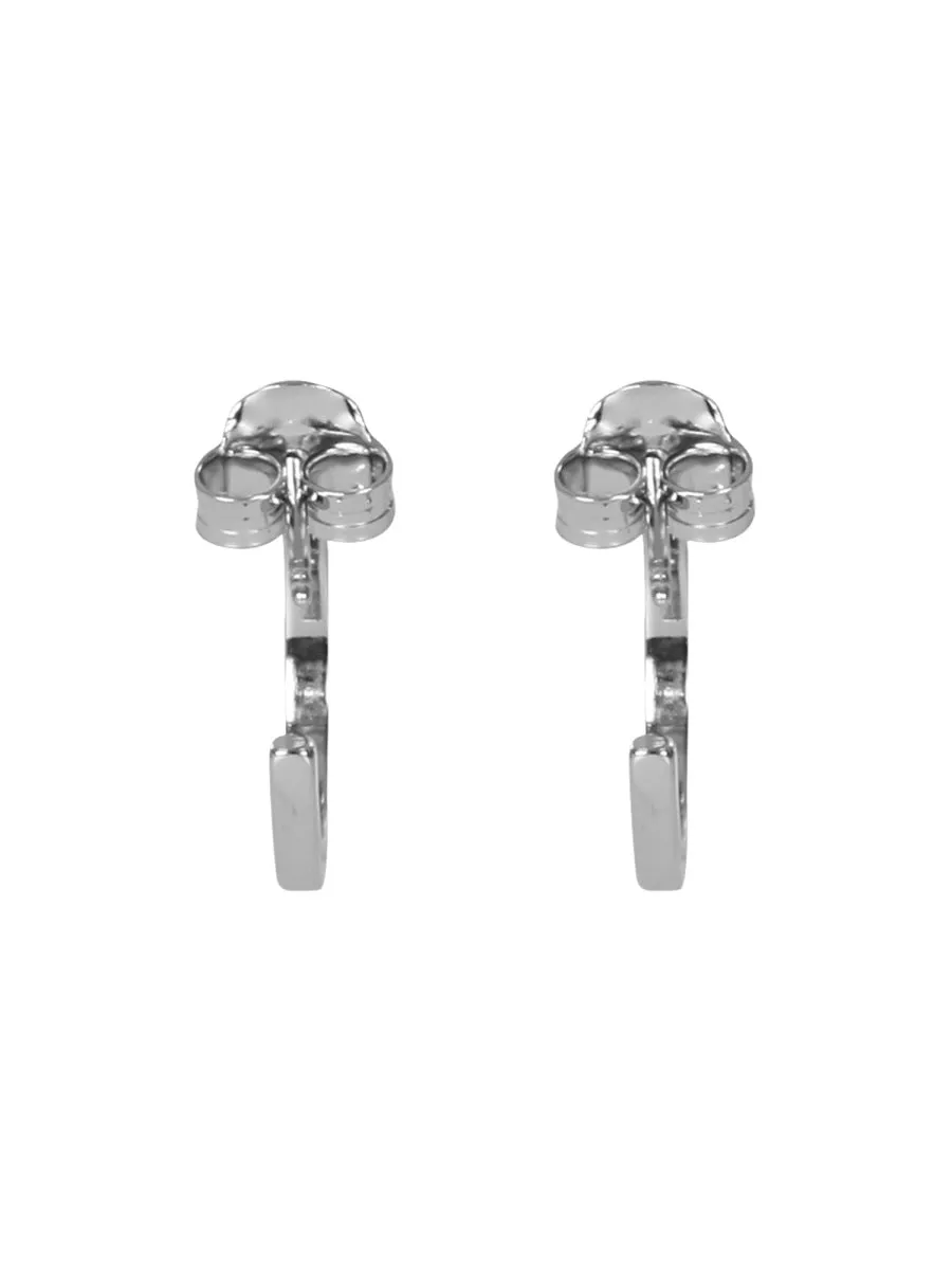 MM6 Maison Margiela Logo Embossed Hoop Earrings