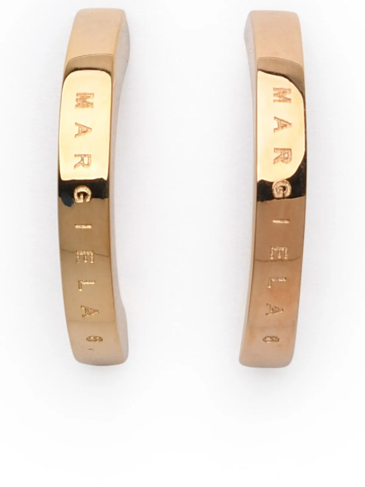 MM6 Maison Margiela Logo Engraved Hoop Earrings