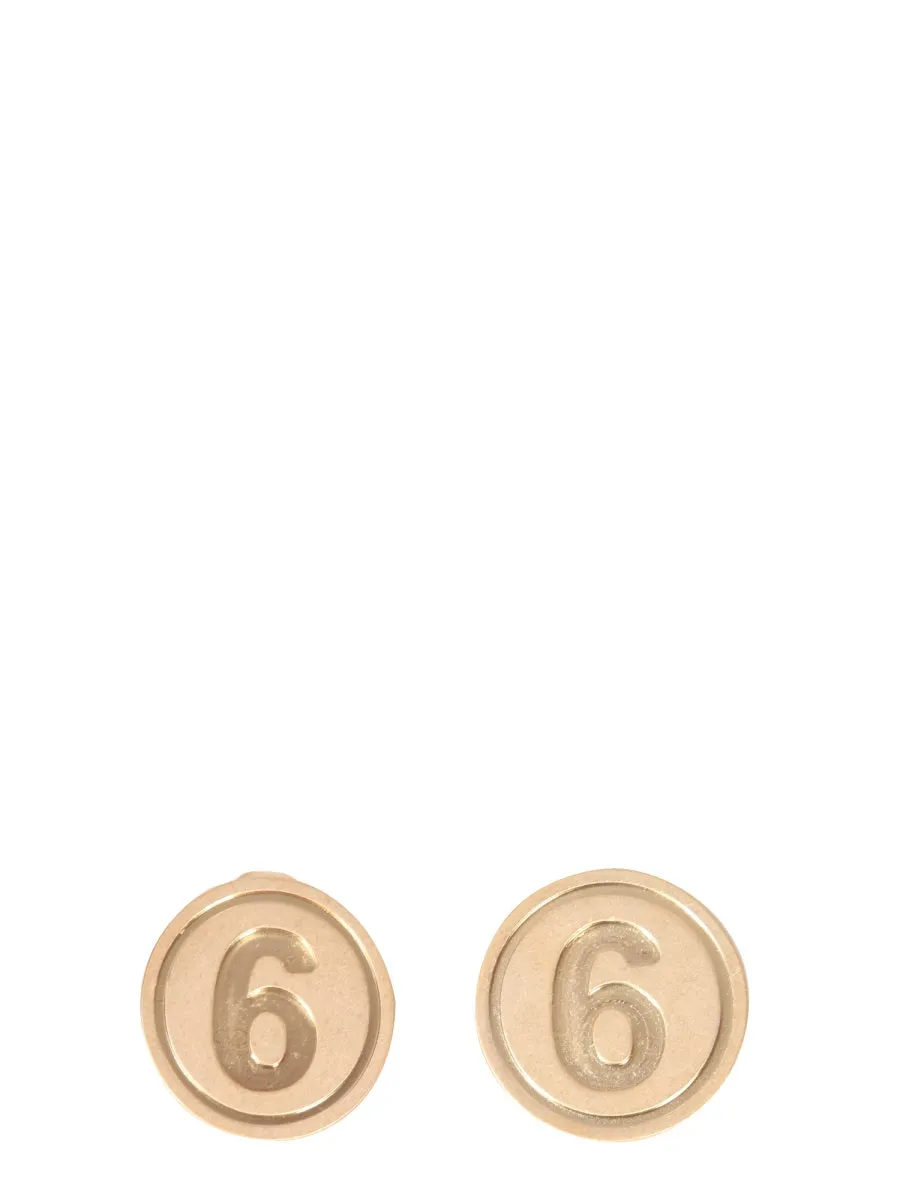 MM6 Maison Margiela Logo Plaque Earrings