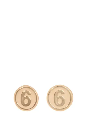 MM6 Maison Margiela Logo Plaque Earrings
