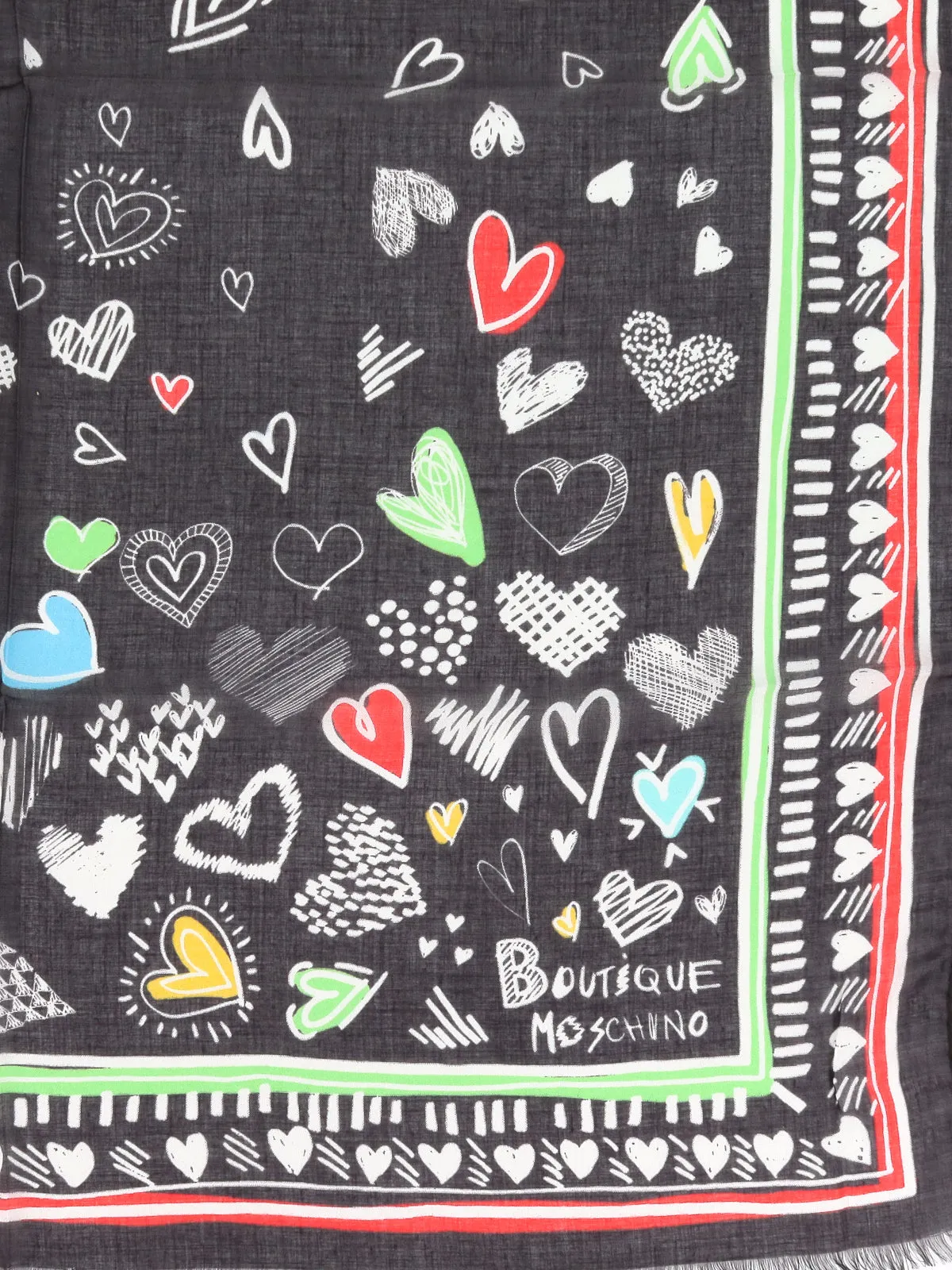 Moschino All-Over Heart Printed Scarf