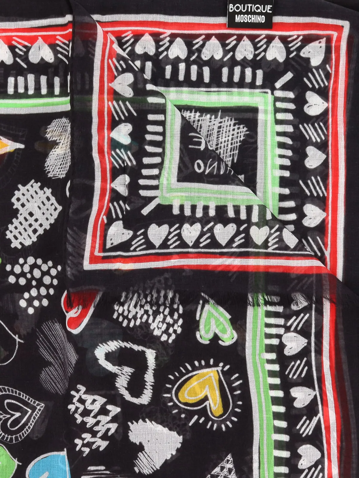 Moschino All-Over Heart Printed Scarf