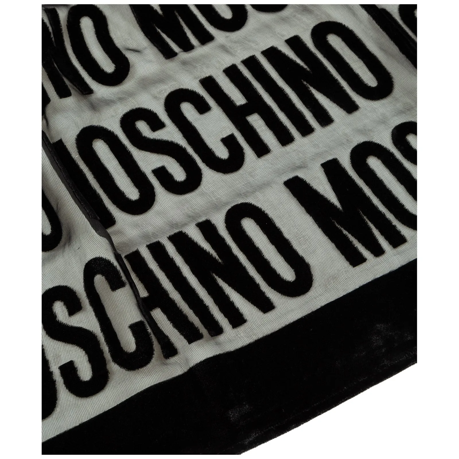 Moschino All-Over Print Logo Silk Scarf