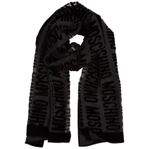 Moschino All-Over Print Logo Silk Scarf