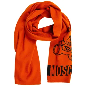 Moschino Contrasting Logo Teddy Bear Scarf