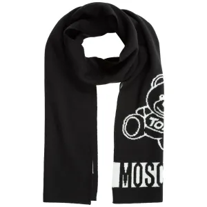 Moschino Contrasting Logo Teddy Bear Scarf