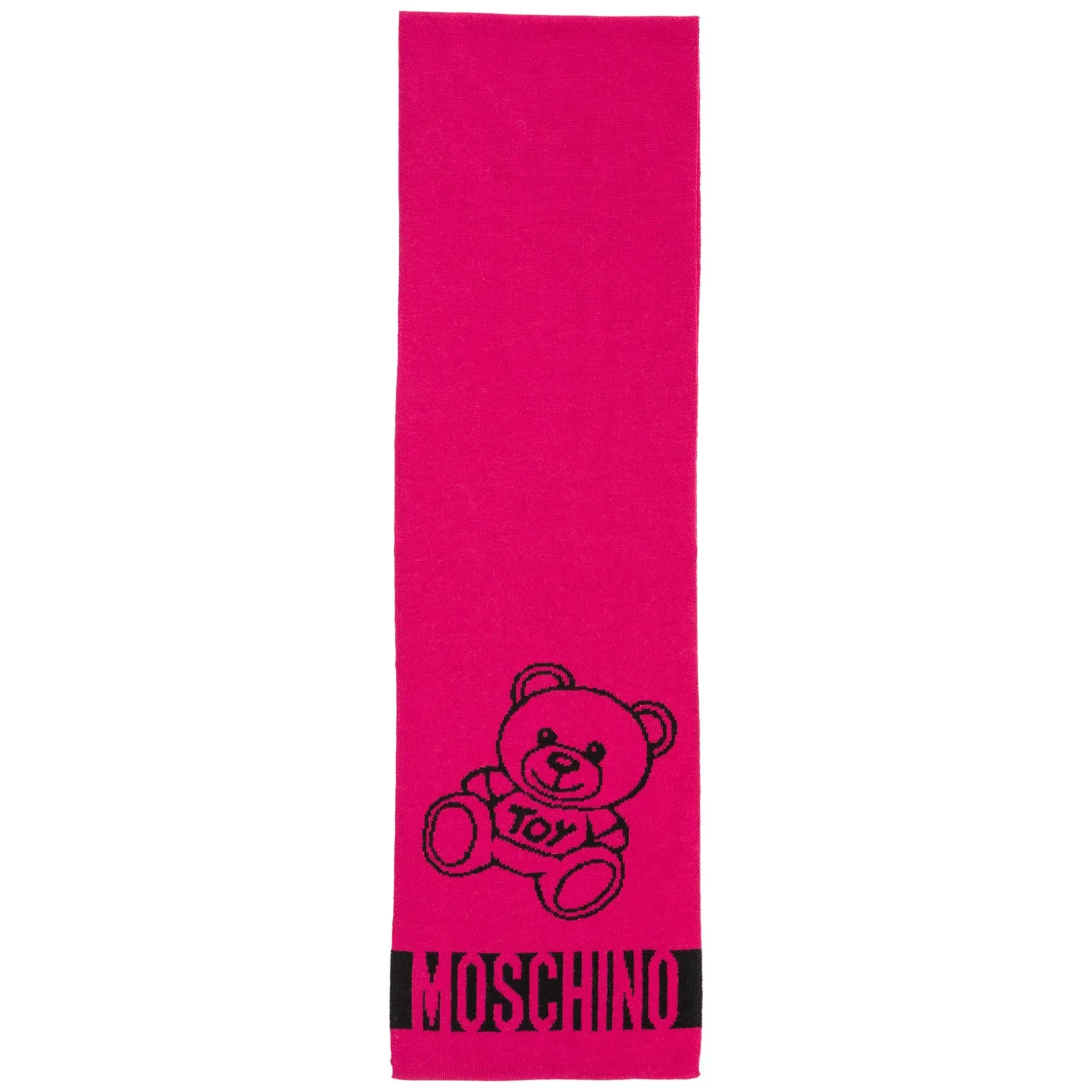 Moschino Contrasting Logo Teddy Bear Scarf