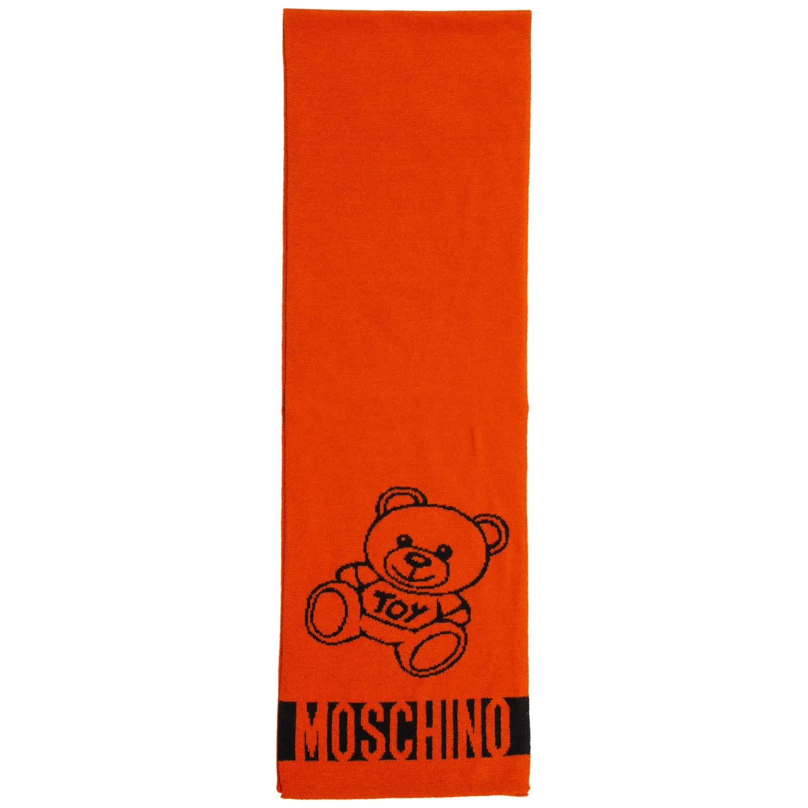 Moschino Contrasting Logo Teddy Bear Scarf