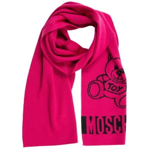 Moschino Contrasting Logo Teddy Bear Scarf
