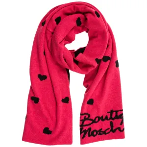 Moschino Heart Patterned Logo Intarsia Scarf