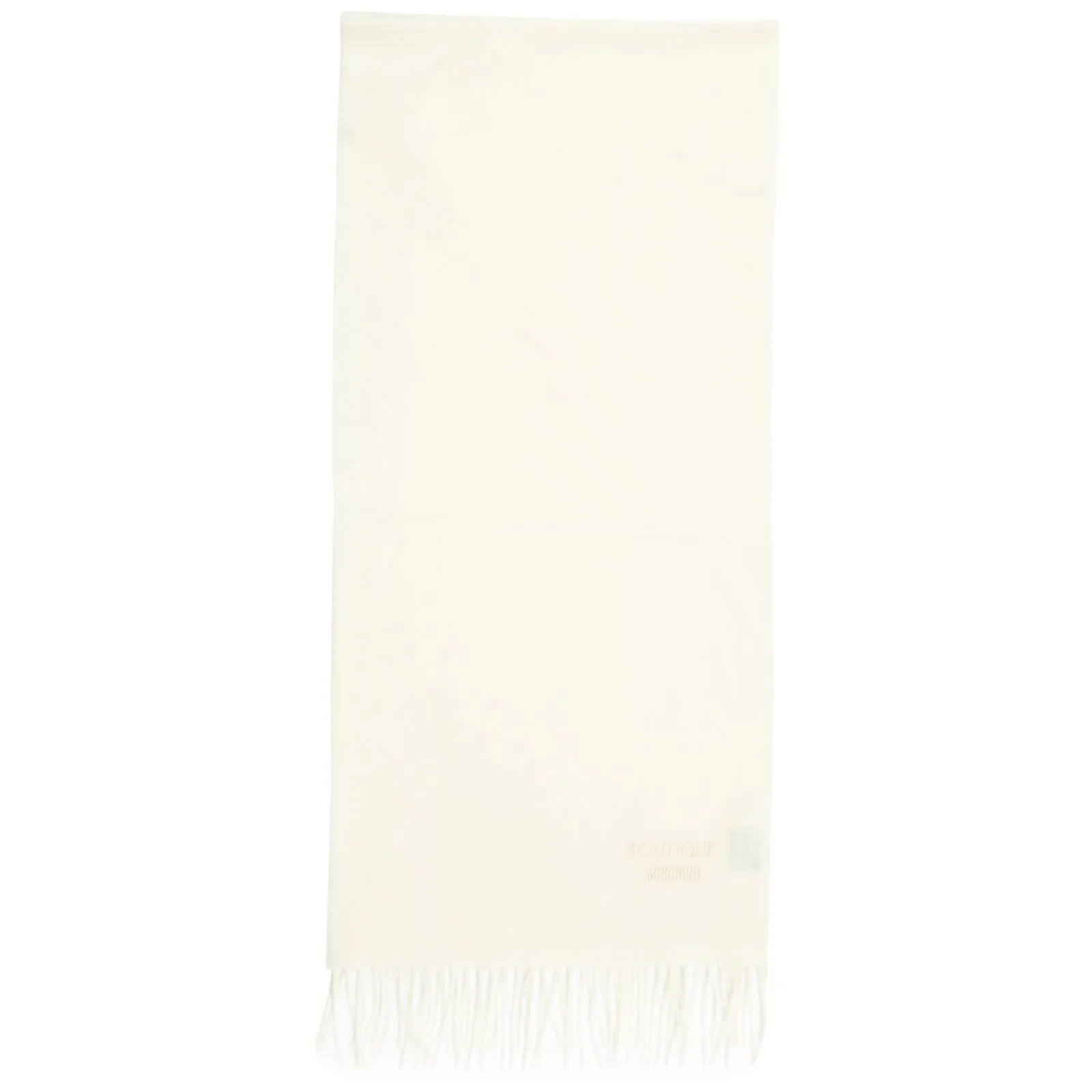 Moschino Logo Embroidered Fringe Detailed Scarf