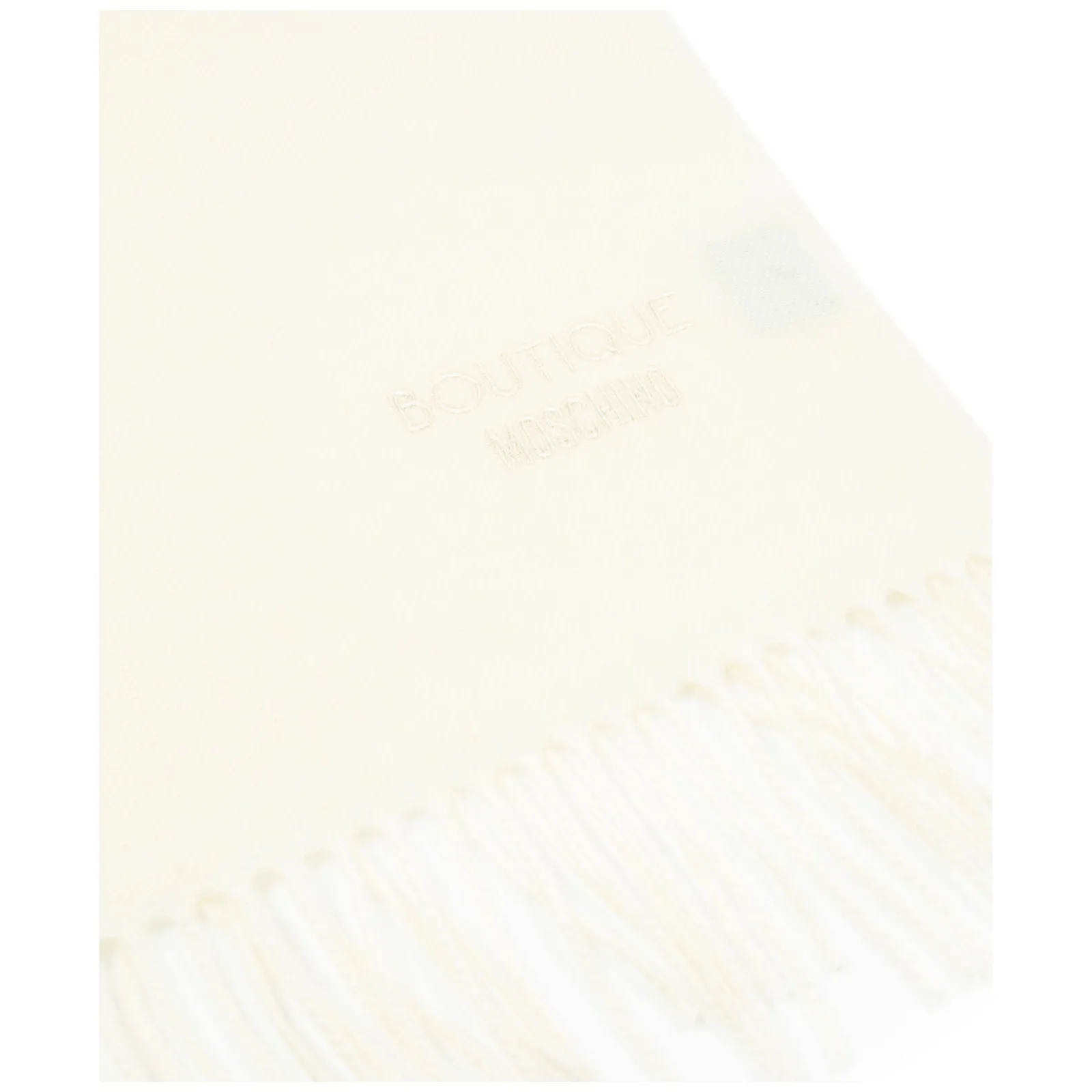 Moschino Logo Embroidered Fringe Detailed Scarf