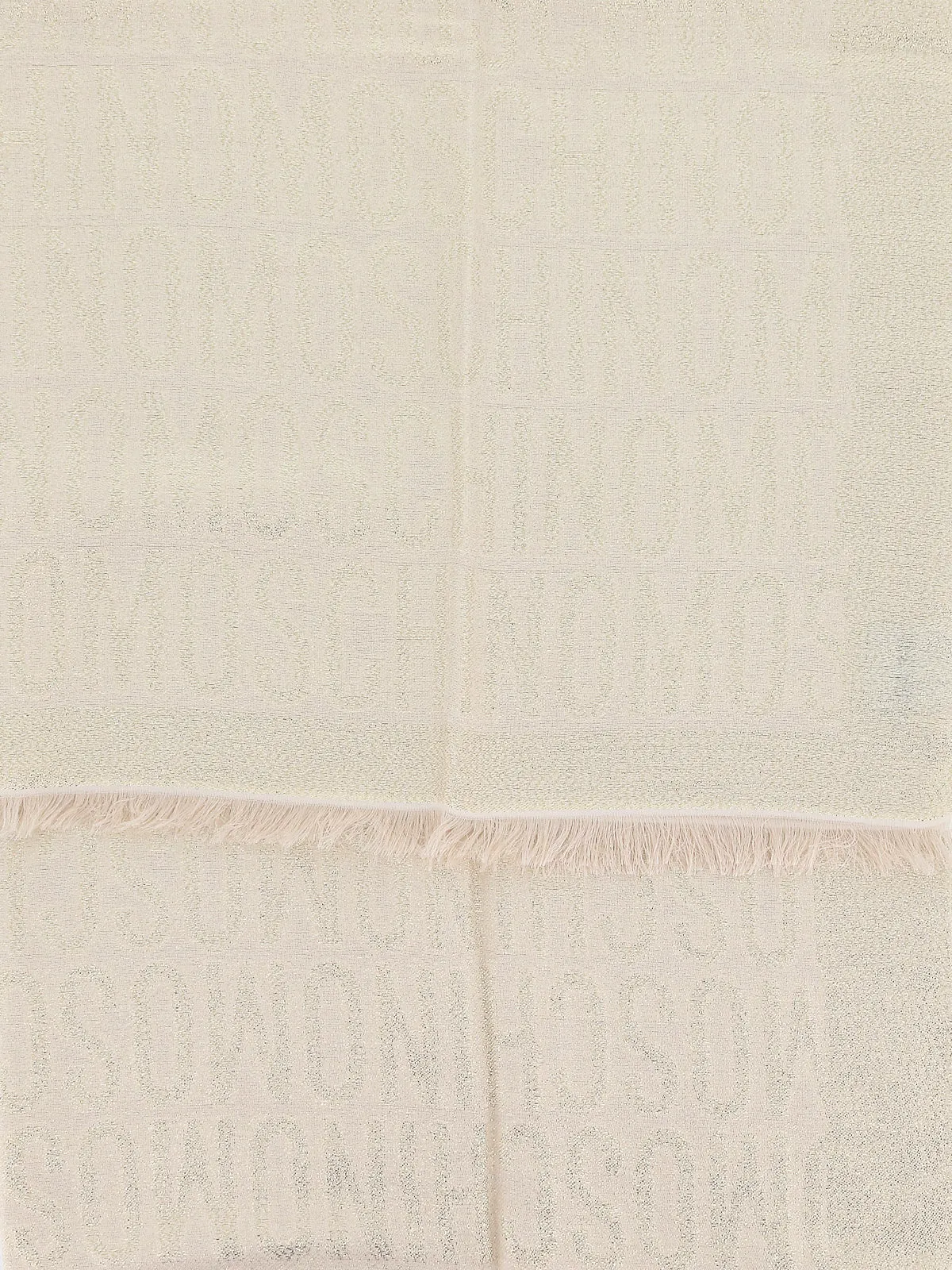 Moschino Logo Jacquard Frayed Edge Scarf