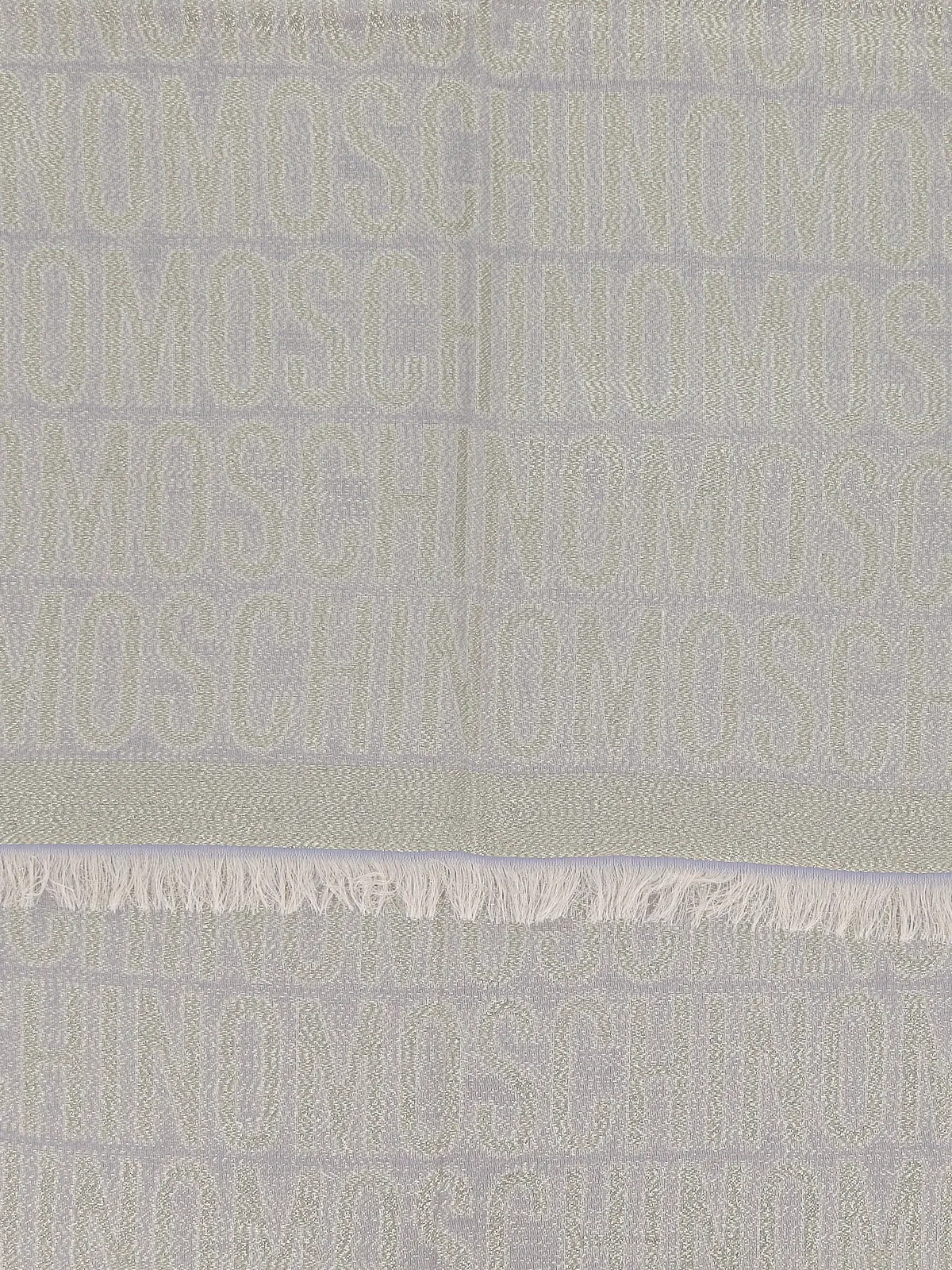 Moschino Logo Jacquard Frayed Edge Scarf