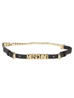 Moschino Logo Lettering Chain Belt