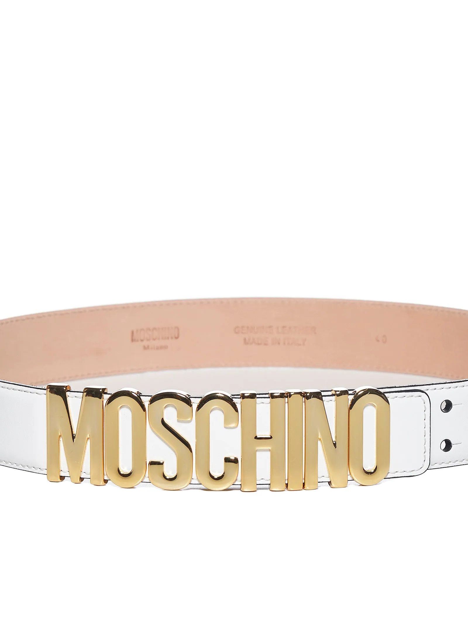 Moschino Logo Lettering Plaque Belt