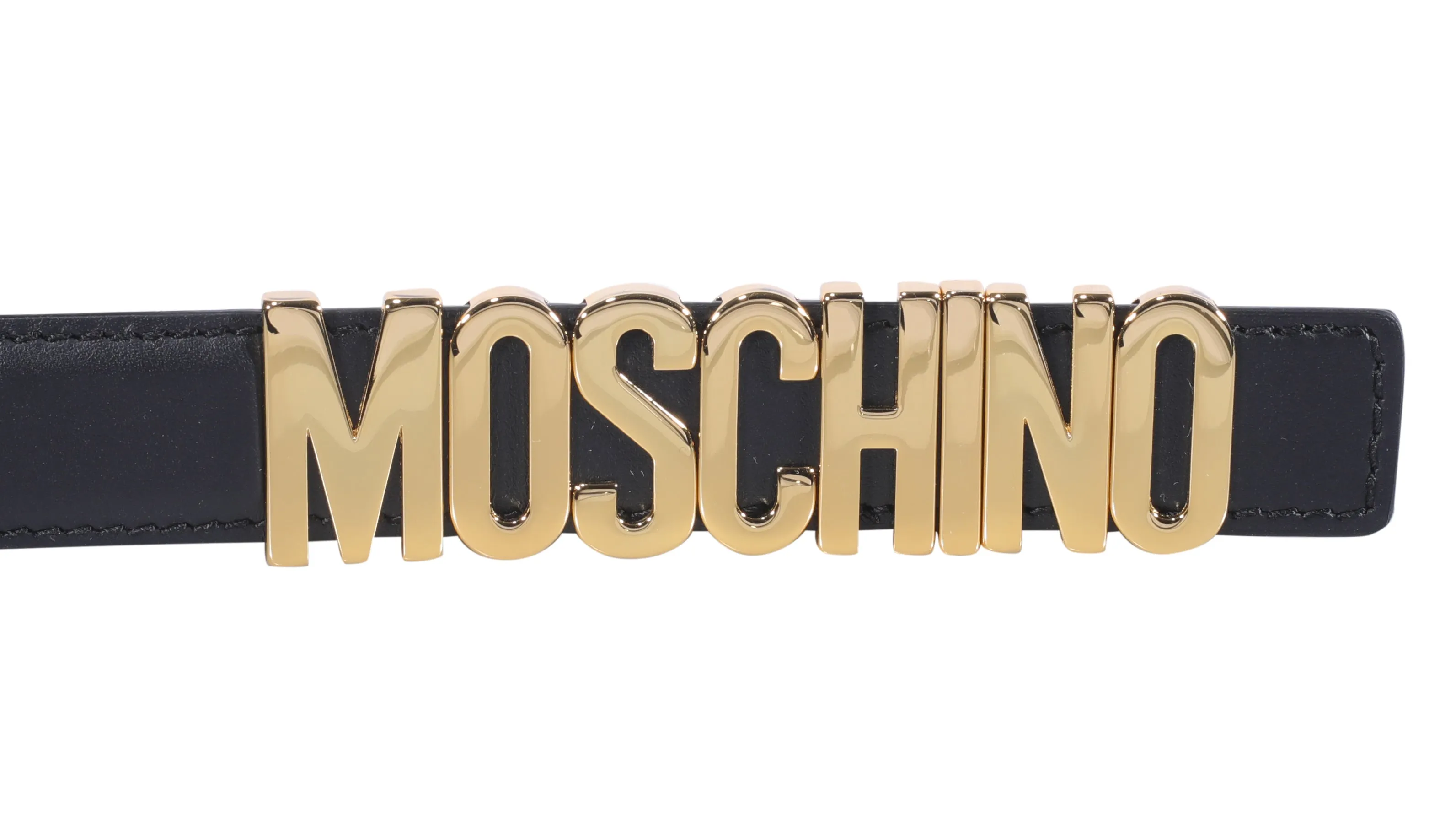 Moschino Logo Plaque Buckle Belt