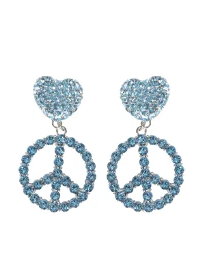 Moschino Peace Sign Clip-On Embellished Earrings