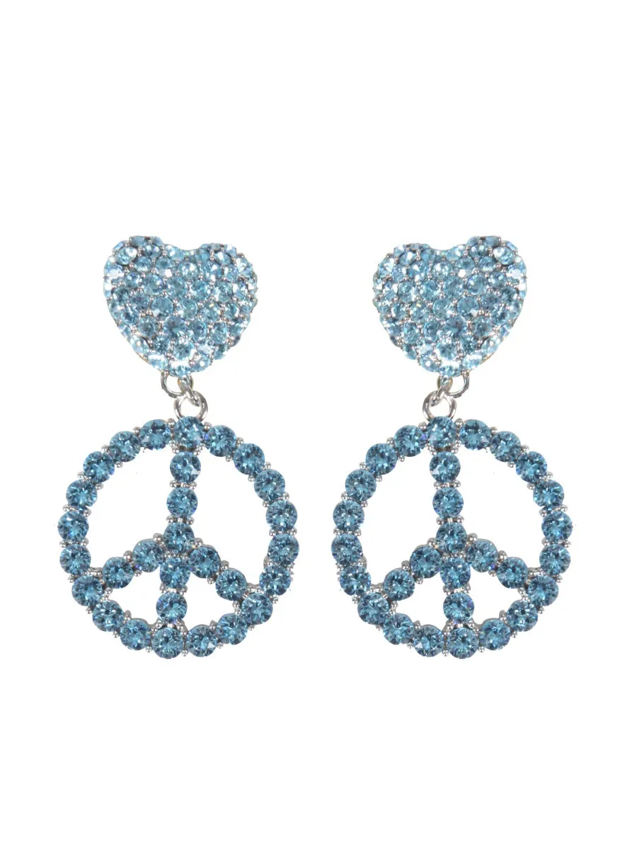 Moschino Peace Sign Clip-On Embellished Earrings