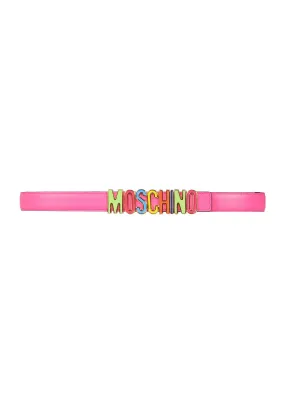 Moschino Rainbow Logo Plaque Belt