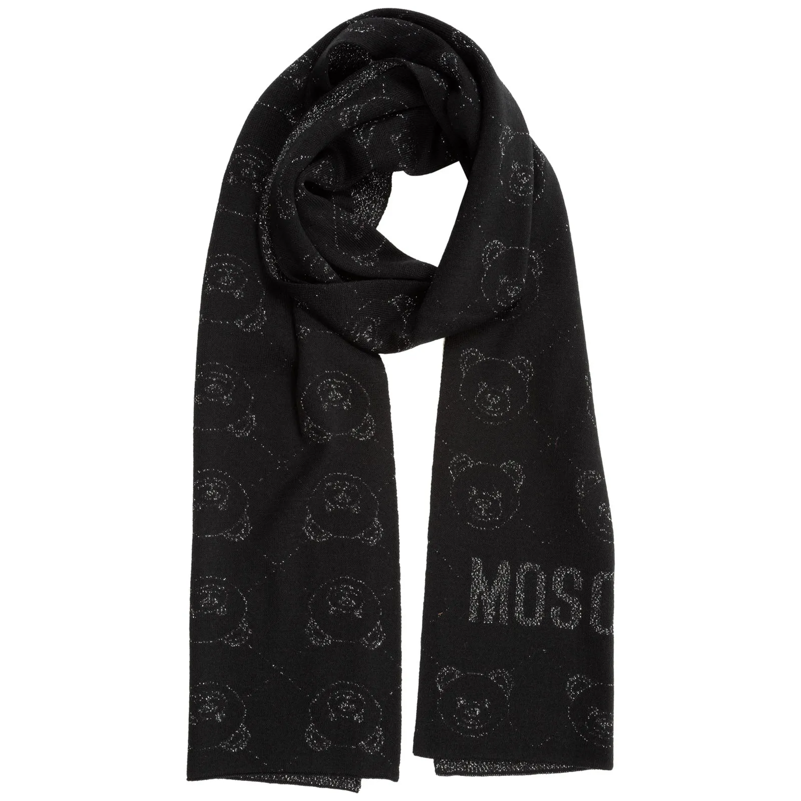 Moschino Teddy All-Over Jacquard Scarf