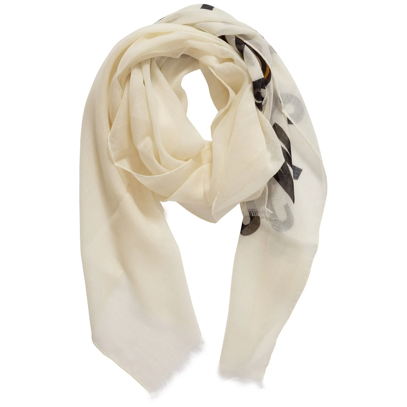 Moschino Teddy Bear Logo Printed Scarf