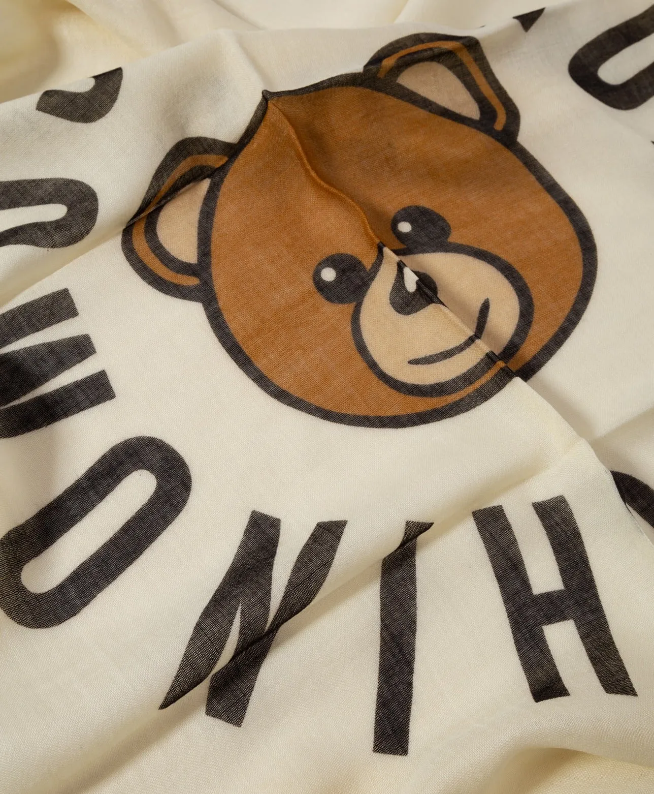 Moschino Teddy Bear Logo Printed Scarf