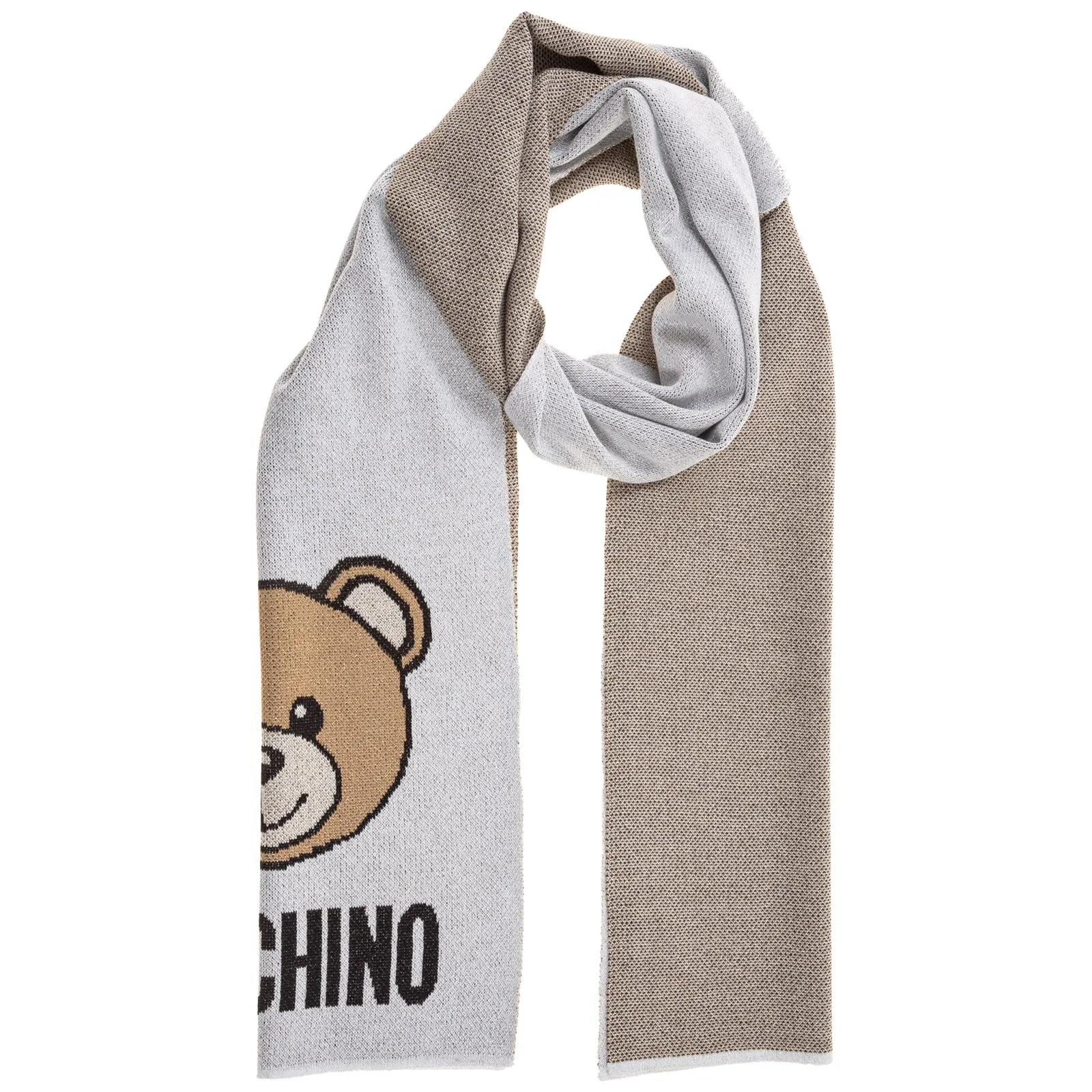 Moschino Teddy Logo Intarsia Scarf