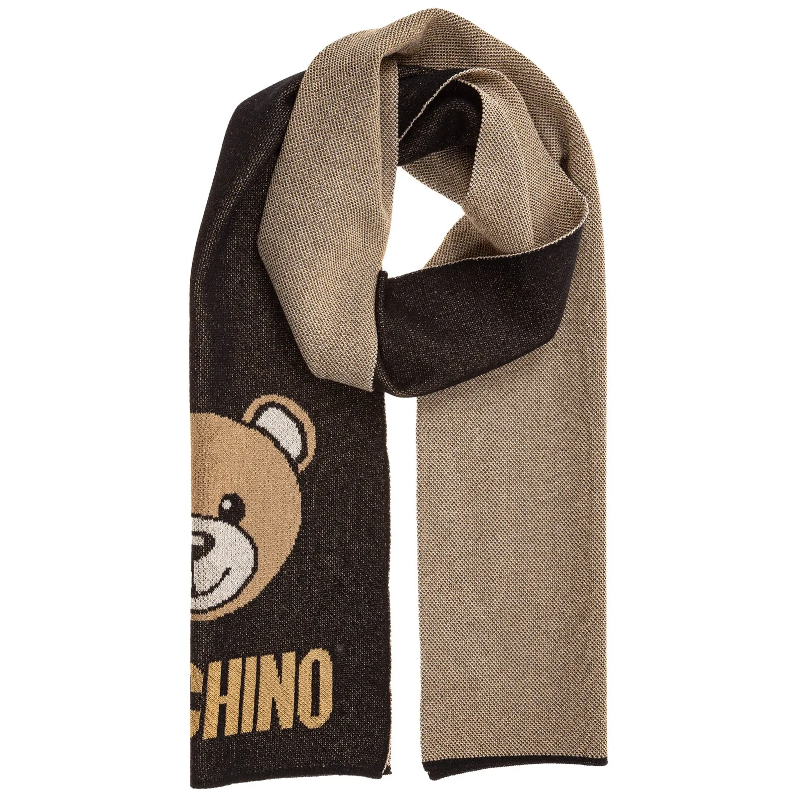 Moschino Teddy Logo Intarsia Scarf