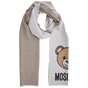 Moschino Teddy Logo Intarsia Scarf
