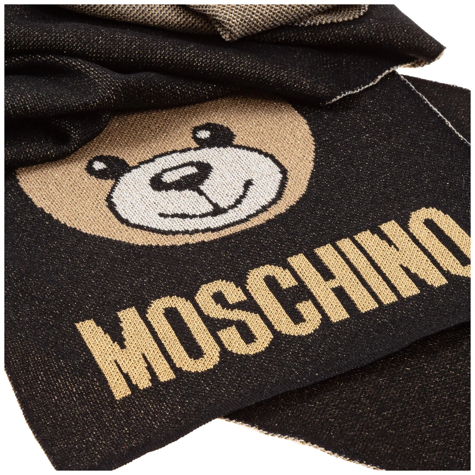 Moschino Teddy Logo Intarsia Scarf