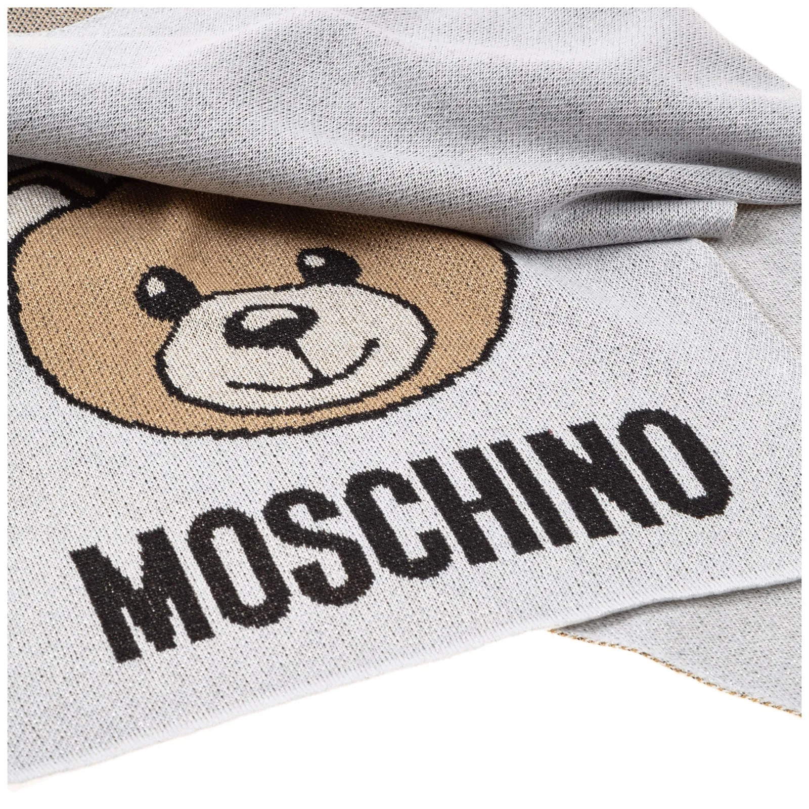 Moschino Teddy Logo Intarsia Scarf