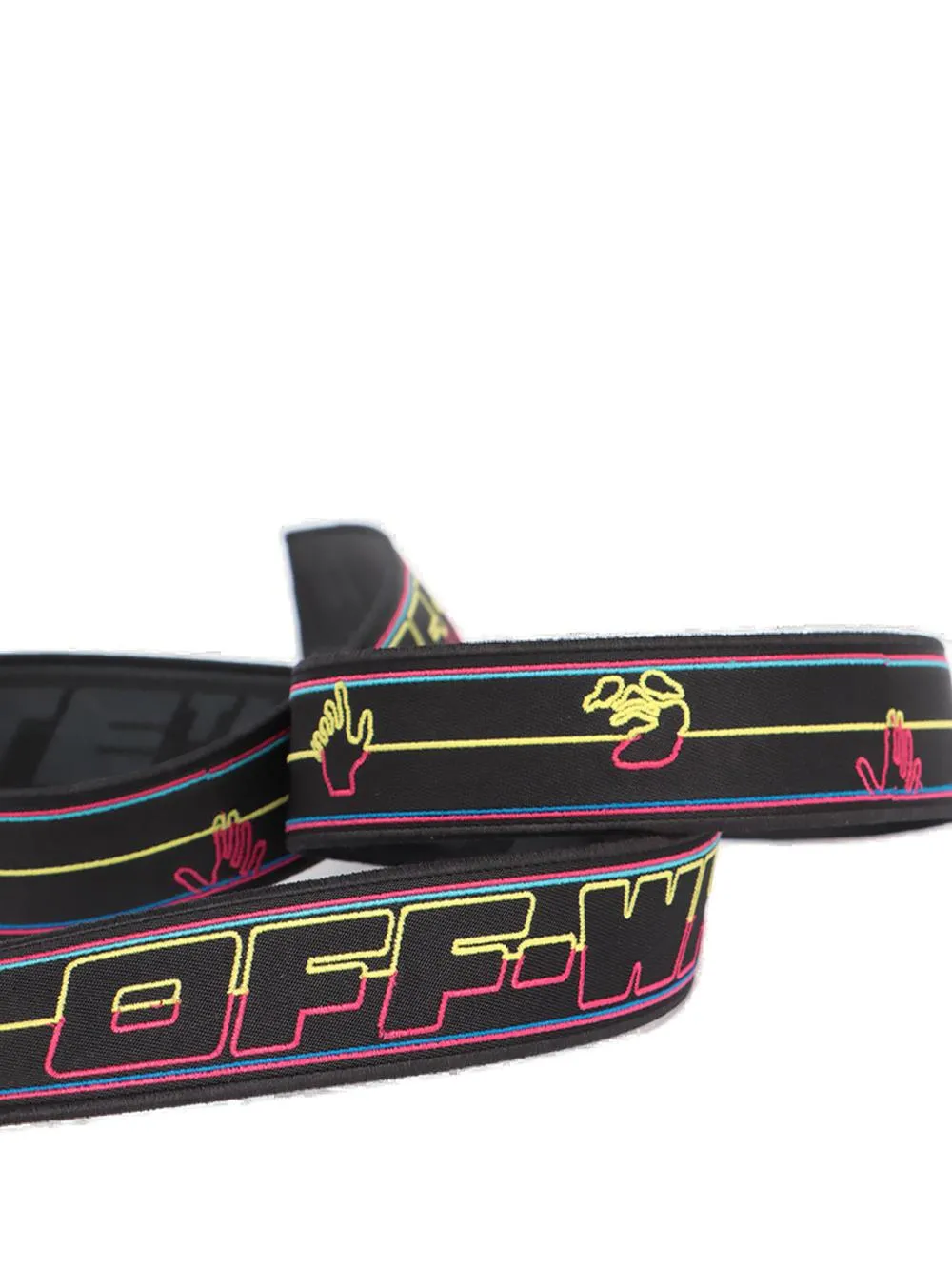Off-White Embroidered Buckle Belt