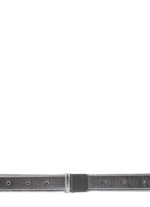 Peter Do Metallic Effect Logo Buckled Belt