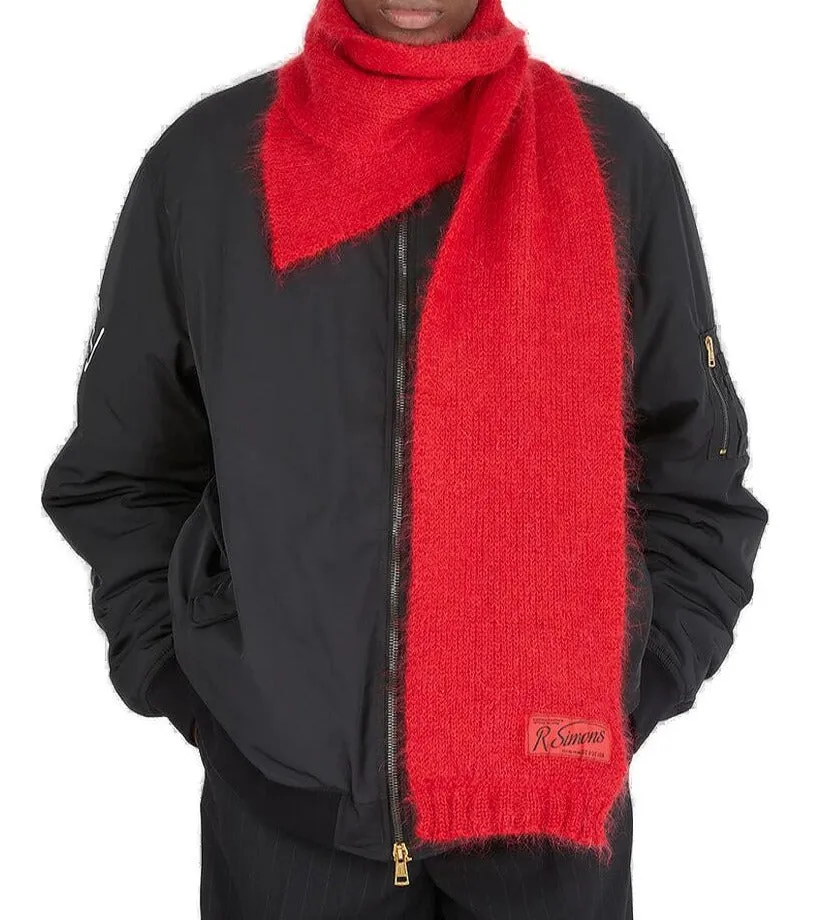 Raf Simons Logo Patch Knit Scarf