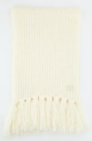 Saint Laurent Chucky Knit Fringed Scarf
