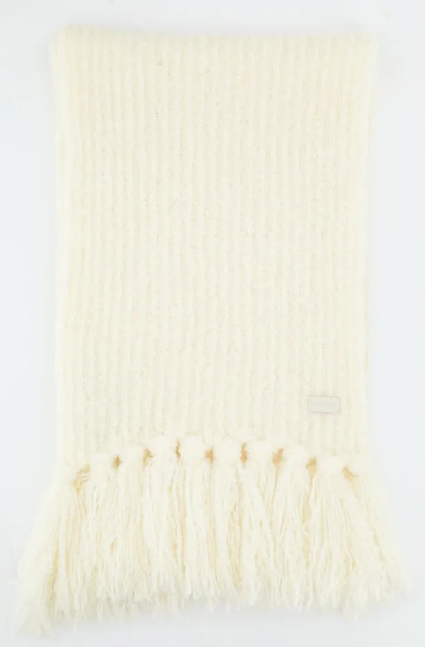Saint Laurent Chucky Knit Fringed Scarf