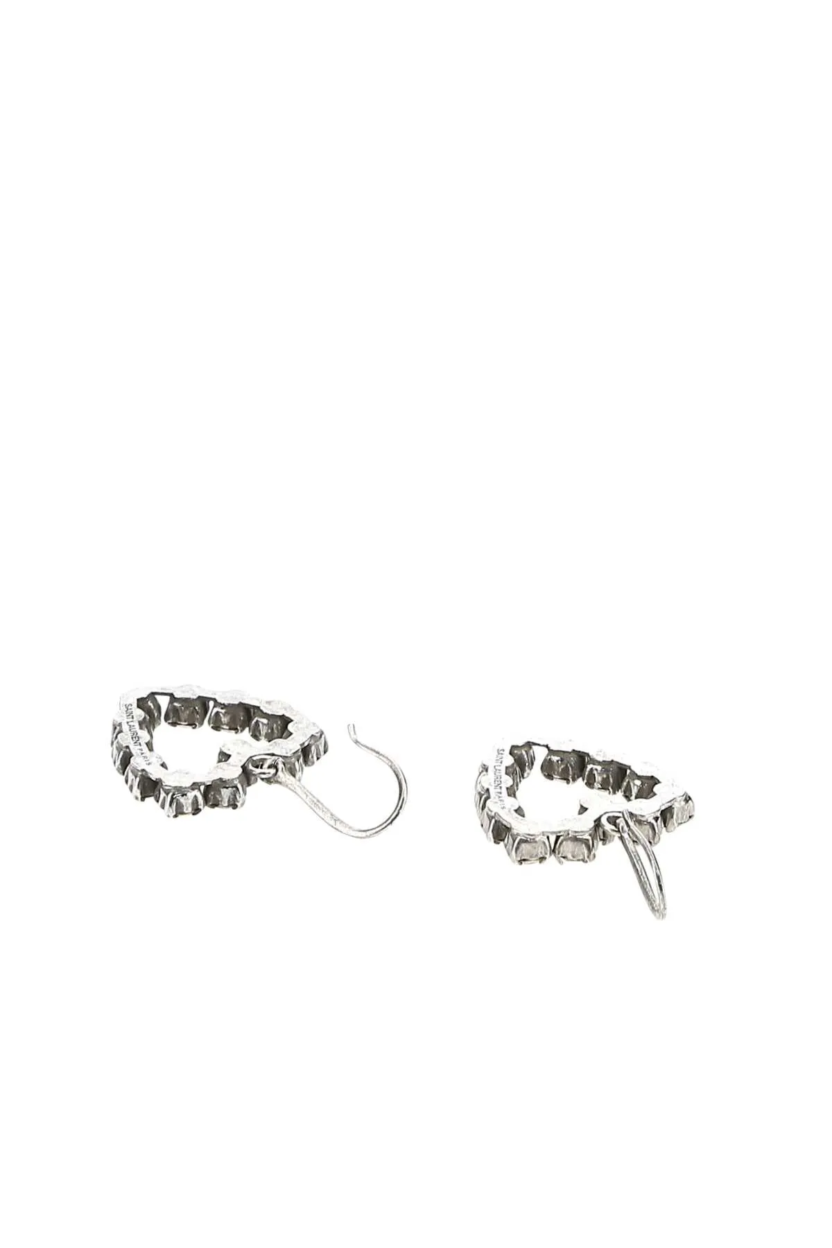 Saint Laurent Embellished Heart-Shaped Earrings