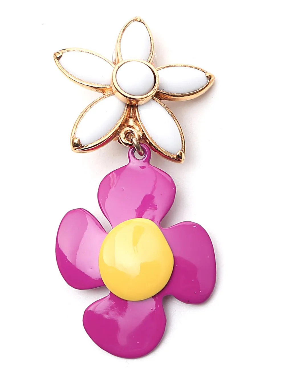 Saint Laurent Floral Pendant Clip-On Earrings