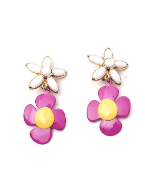 Saint Laurent Floral Pendant Clip-On Earrings