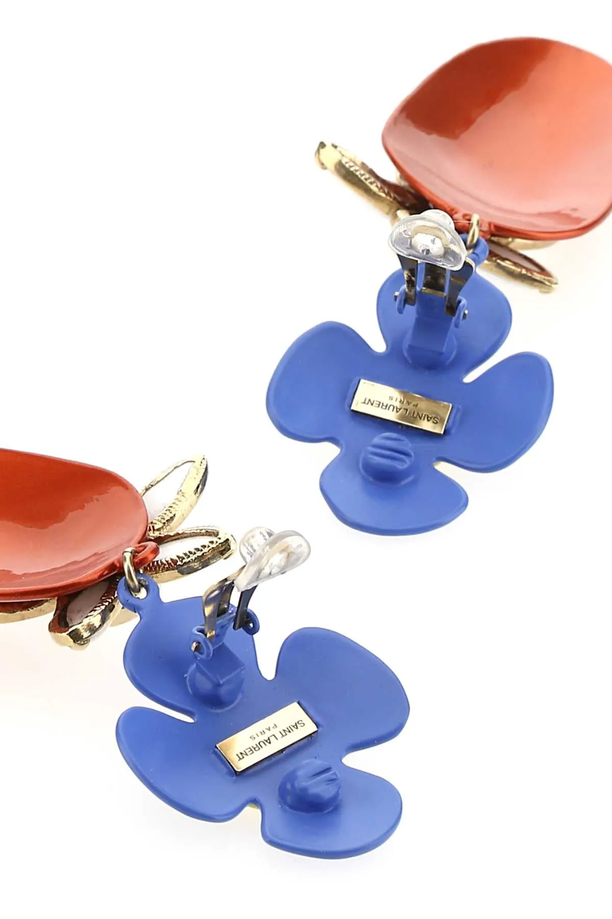 Saint Laurent Flower Strawberry Pendant Clip-On Earrings