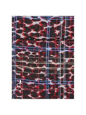 Saint Laurent Leopard-Print Check Scarf
