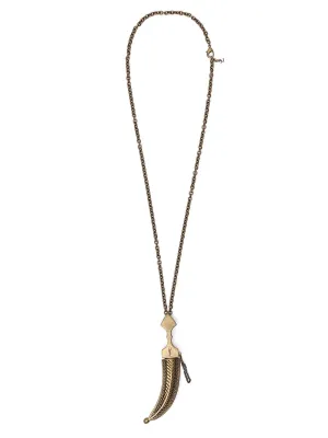 Saint Laurent Logo Detailed Dagger Pendant Necklace