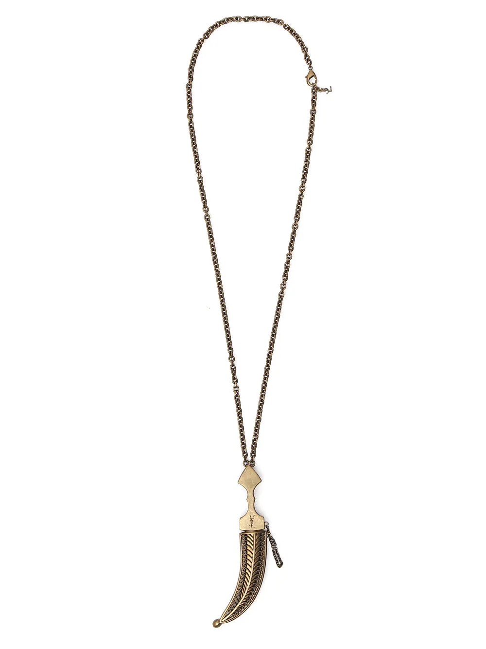 Saint Laurent Logo Detailed Dagger Pendant Necklace