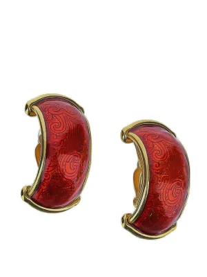 Saint Laurent Logo Detailed Dome Earrings