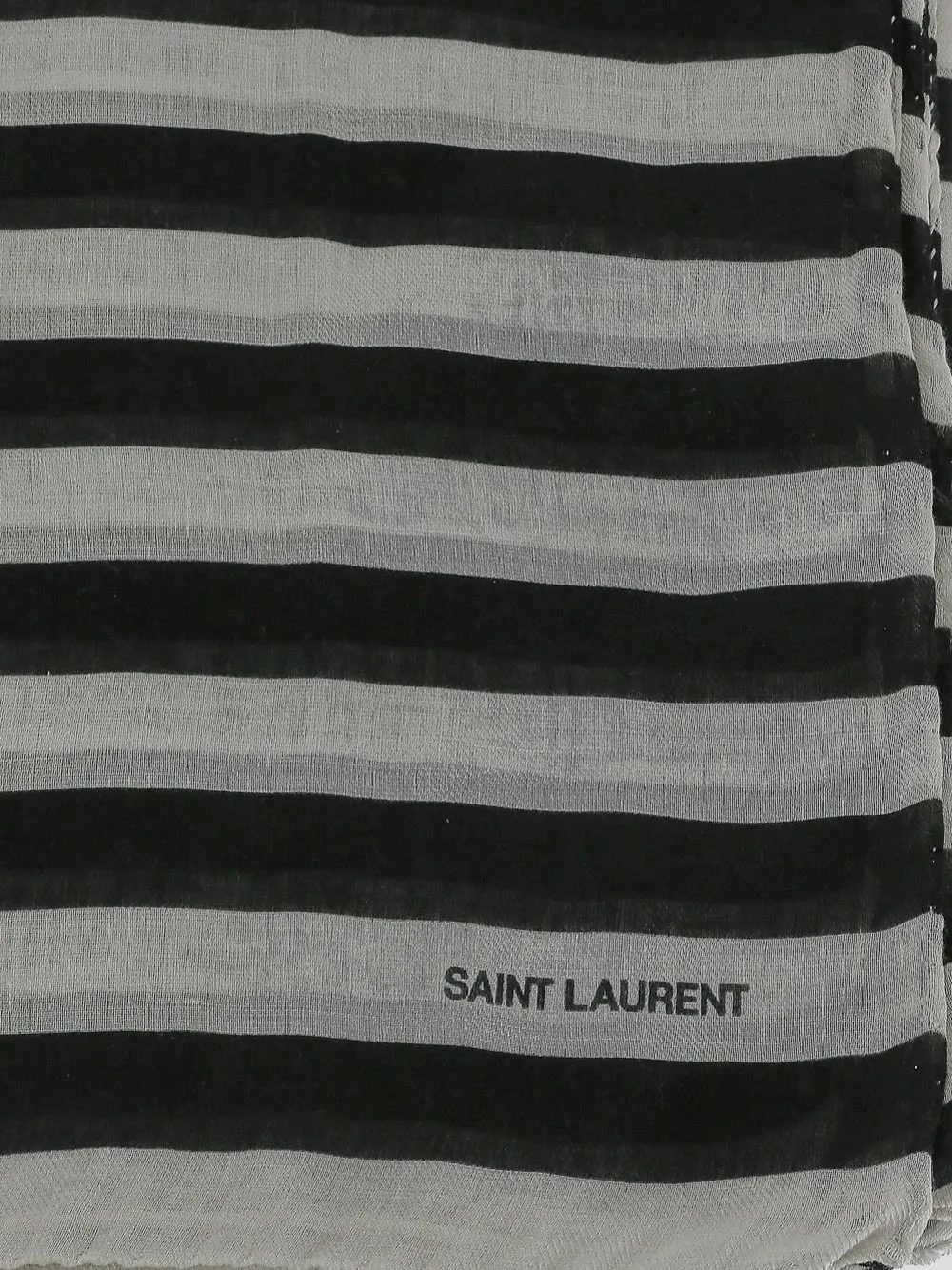 Saint Laurent Logo Detailed Striped Scarf