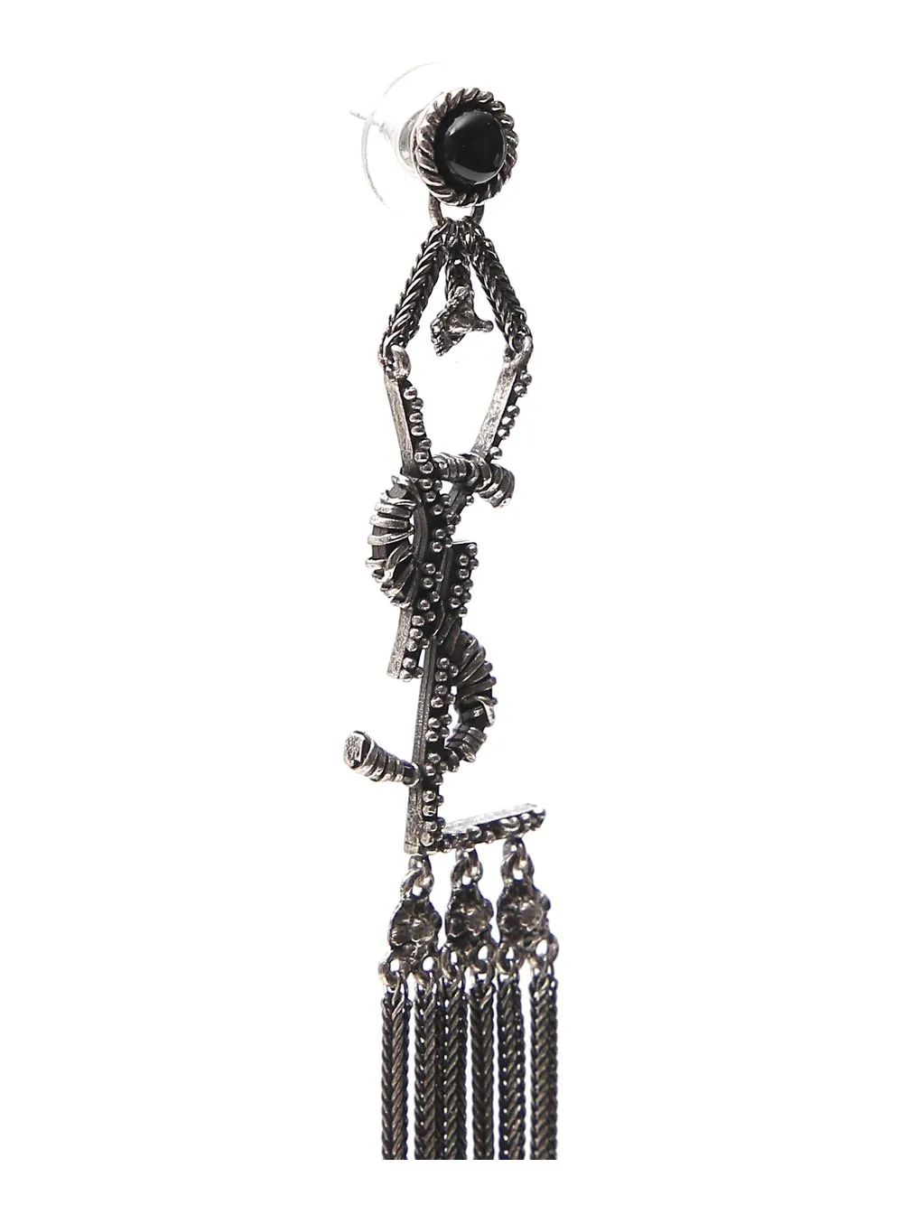 Saint Laurent Logo Monogram Drop Earrings