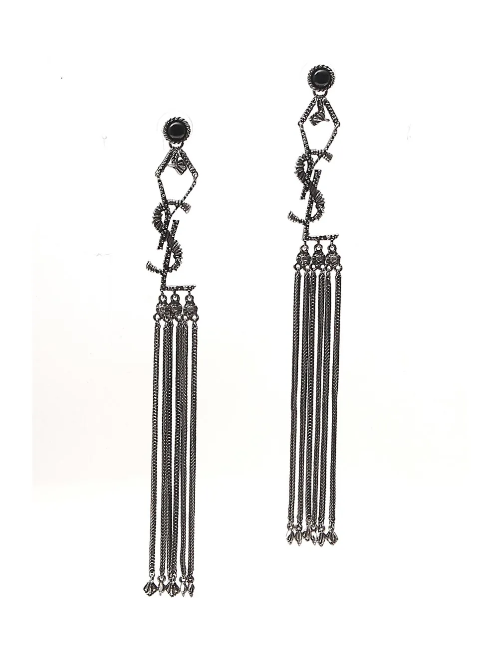Saint Laurent Logo Monogram Drop Earrings
